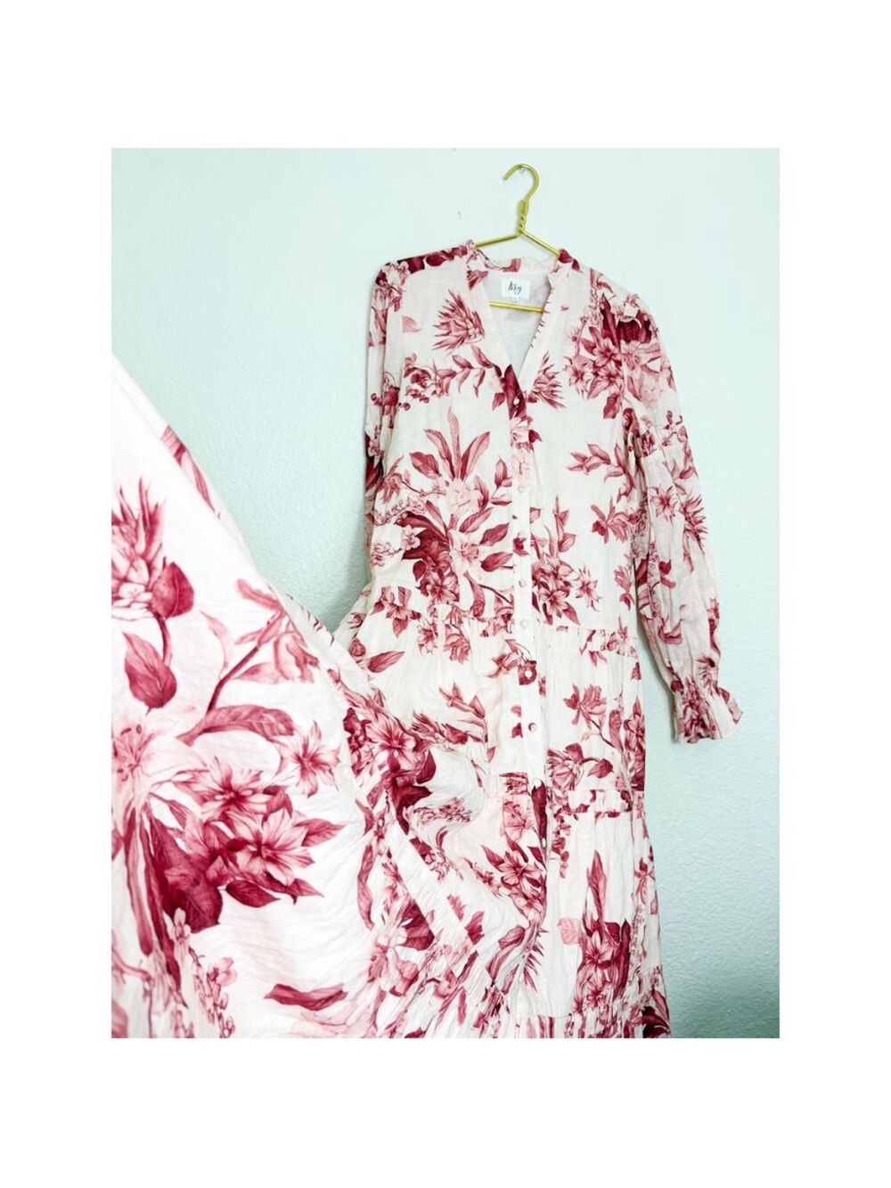 Issy Rumor Maxi Dress In Protea Size 12 Linen Floral Coquette Cottagecore Modest - Picture 5 of 12